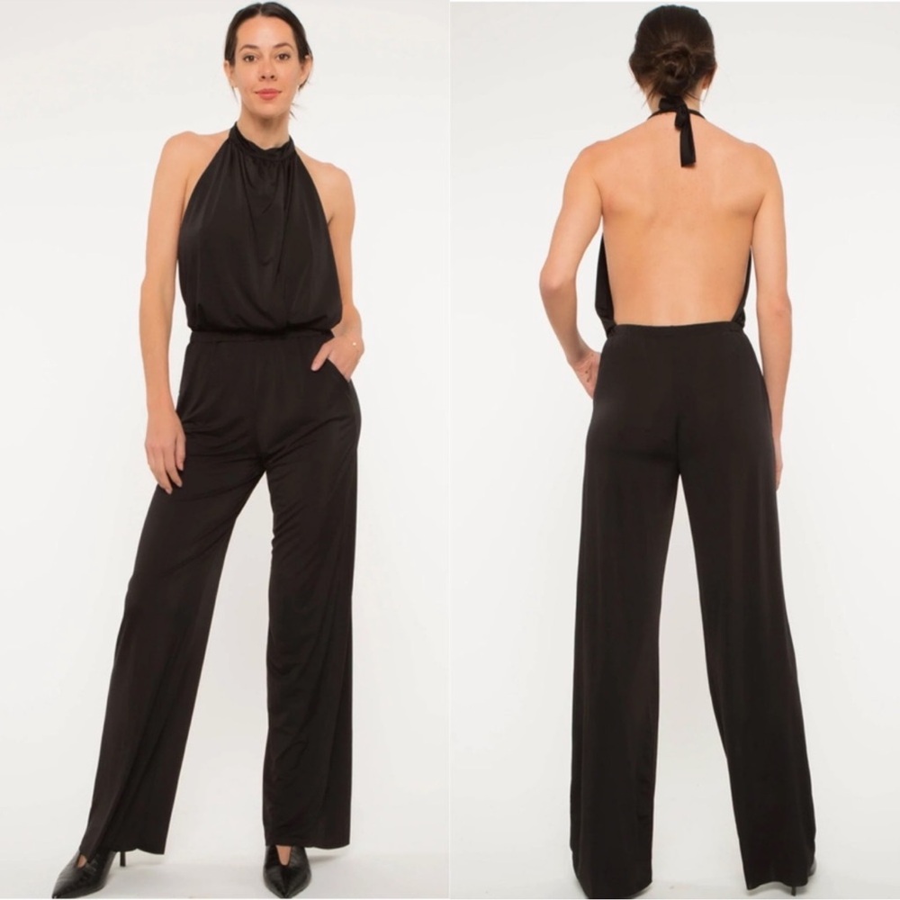 Ripley Rader Los Ángeles  Black Halter Jumpsuit 2